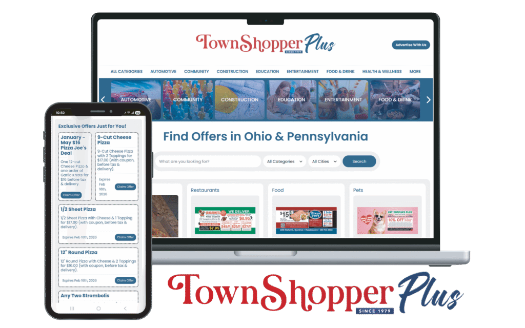 Town Shopper Plus print and digital advertising